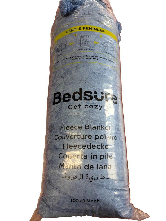 Bedsure fleece blanket blue 102x96 inch king size