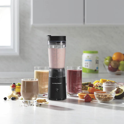 Hamilton Beach Personal Blender with Leak-Proof Travel Lid, Stainless Steel Blad