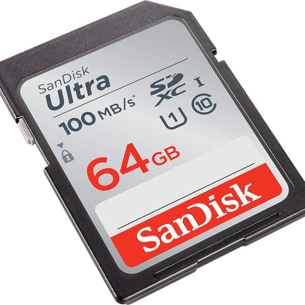 SanDisk 64GB Ultra SDXC UHS-I Memory Card - 100MB/s, C10, U1, Full HD, SD Card -