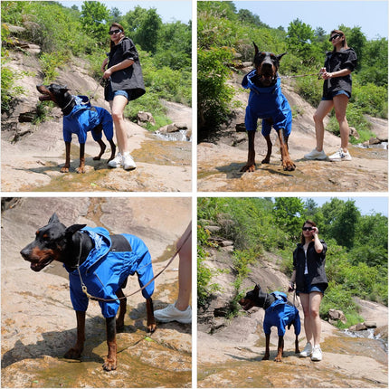LOVELONGLONG Waterproof Dog Raincoat with Removable Hood – Outdoor Full Body Dog