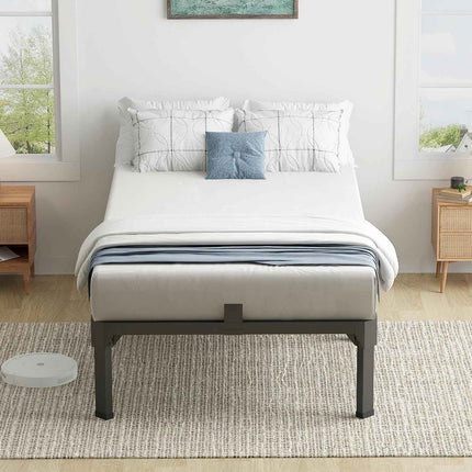 Superay Twin Bed Frame with Mattress Slide Stopper, 18 Inch Metal Platform Bed Frame, Heavy Duty Tall Bed Frame No Box Spring Needed with Large Storage Space, Easy Assembly, Noise Free https://a.co/d/06tf71sS