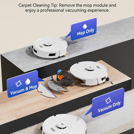 Redroad Robot Vacuum and Mop, 15000Pa, 90-Day Self-Emptying, Grey