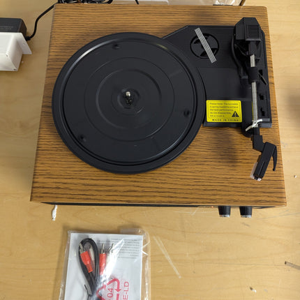 Record Player, FYDEE Vinyl Record Player with Built-in 2 Stereo Speakers, 3-Spee