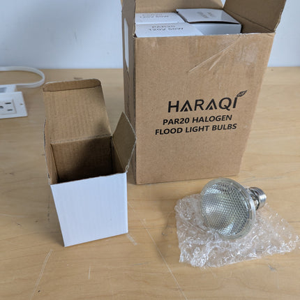 Haraqi 8 Pack PAR20 50W 120V E26 Medium Base Halogen Flood Light Bulbs, Dimmable