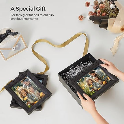 SONGMICS 5x7 Picture Frames with 6 Mats for Wall, Set of 3, Collage Photo Frames