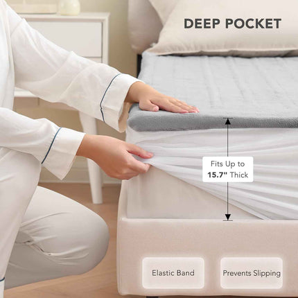 Heated Mattress Pad Queen Size 60 * 80 Inches Comfort Soft Coral Fleece 10 Heati