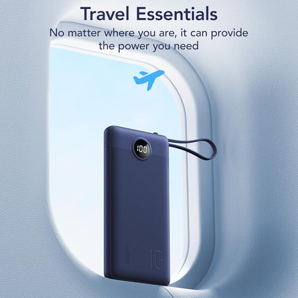 VRURC Portable Charger Buile-in 4 Cables 10000mAh, SlimPower Bank, 5 Output 2 In