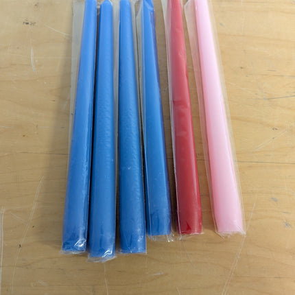 Nuanchu Lenten Taper Candles 6 pcs xelebration holiday supplies blue red pink