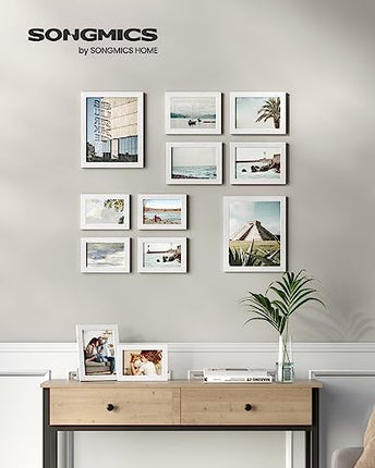 SONGMICS Picture Frames, Collage Picture Frames Set of 10, Two 8x10, Four 5x7, F