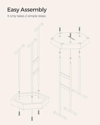 SONGMICS Jewelry Holder, Jewelry Organizer, 4 Independent Zones, Jewelry Display