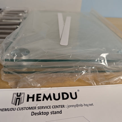 Hemudu Dual Monitor Stand -Adjustable Length and Angle Dual Monitor Riser, Compu