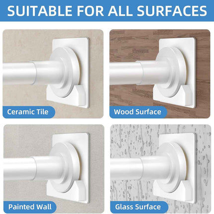CorkLatta White Shower Curtain Rod,1 Inch Diameter Stainless Steel Adjustable Sp