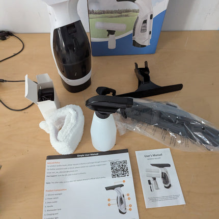 ZRHI Window Vacuum Squeegee Cordless, 2000Pa Electric Window Cleaner Tool with 2