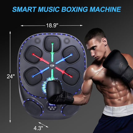 Upgraded Smart Music Boxing Machine for Adults and Kids, 6+2 Punching and 9 Mode