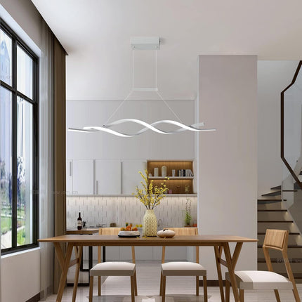 Jaycomey Modern Pendant Light, Dimmable LED Chandelier with Remote Control,Wave