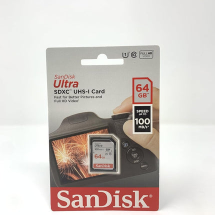 SanDisk 64GB Ultra SDXC UHS-I Memory Card - 100MB/s, C10, U1, Full HD, SD Card -