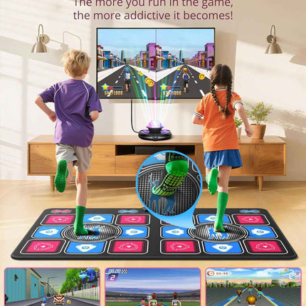 (No cables) Dance Mat for Kids and Adults: 2-Player Electronic Dance Pad with HD