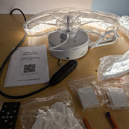 LEDIARY 20 Inch Low Profile Ceiling Fans with Lights and Remote, Fandelier Ceili