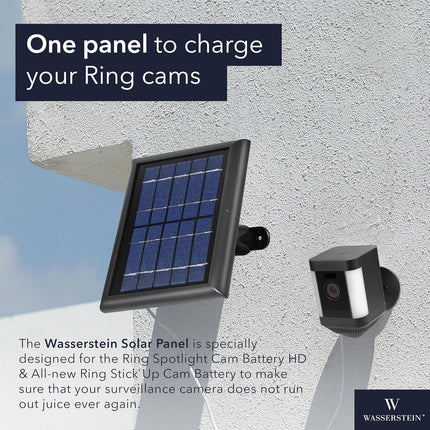 Wasserstein Solar Panel Compatible with Ring Spotlight Cam Plus/Pro/Battery, and