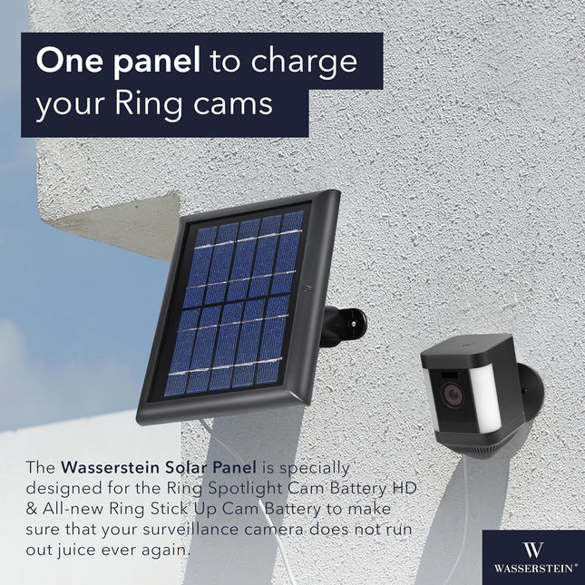 Wasserstein Solar Panel Compatible with Ring Spotlight Cam Plus/Pro/Battery, and