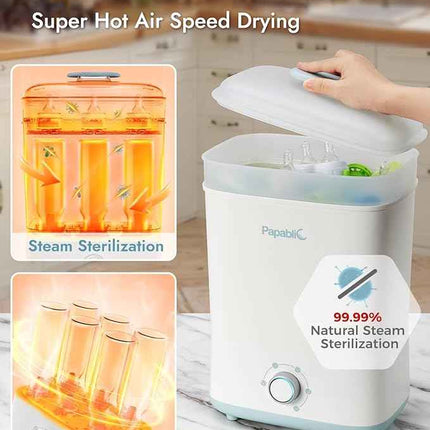 Papablic Baby Bottle Sterilizer and Dryer, Electric Steam Sanitizer for Baby Bot