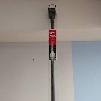 Black Curtain Rods, Small Curtain Rods for Windows 48 to 84 Inch, 5/8 Heavy Duty