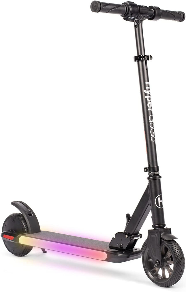 Electric Scooter for Kids, Colorful Rainbow Lights, LED Display, Adjustable Spee