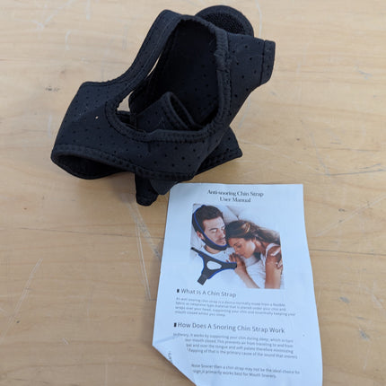 Chin & Neck Strap - Breathable Neoprene Anti-Snore Sleep Aid - Black | Double-su