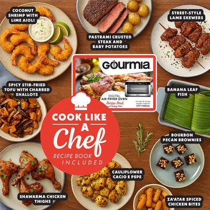 Gourmia Toaster Oven Digital Air Fryer - Convection Mode with 4 Slice Capacity,