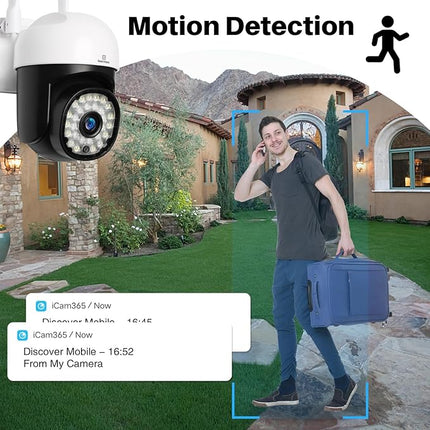 Outdoor Security Cameras, Home WiFi Surveillance Cameras, 1080P HD, Full Color N