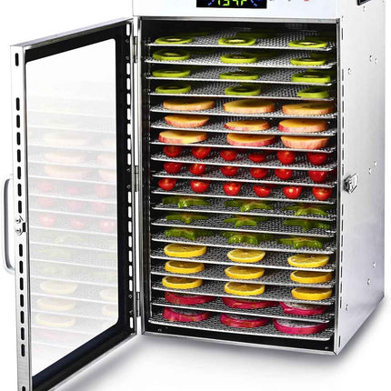 Food Dehydrator 18 Stainless Steel Trays, Food Dryer Machine for Beef Jerky, Mea
