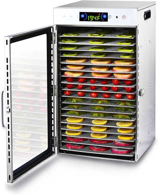 Food Dehydrator 18 Stainless Steel Trays, Food Dryer Machine for Beef Jerky, Mea