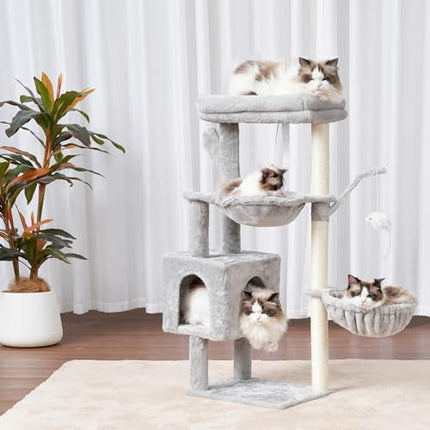 Heybly Cat Tree, 39.4 Inches Tower Condo with Scratching Post, Cat Tower for Ind