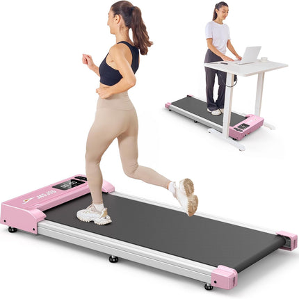Under Desk Walking Treadmill for Home Fitness, 265 Lbs Capacity 2 in 1 Pad for W