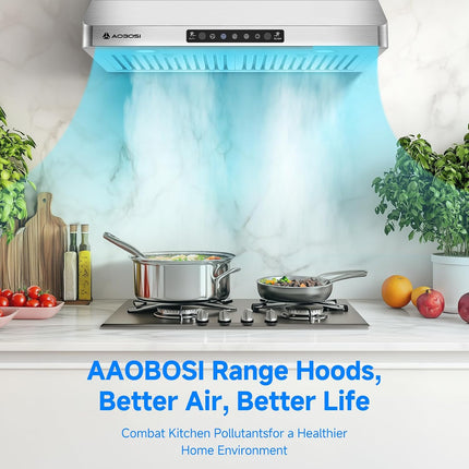 AAOBOSI 30 Inch Under Cabinet Range Hood, 700 CFM, Gesture & Touch Control