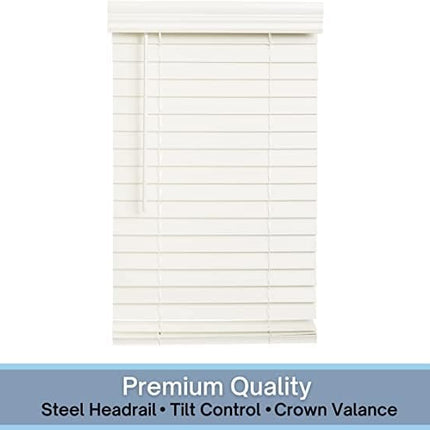 LOTUS & WINDOWARE Cordless 2-inchFaux Wood Blind 27" Wide x 36" Long,(Soft White