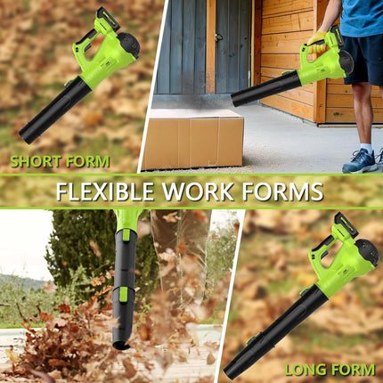 GREENER 21V Leaf Blower Cordless - 430CFM/135MPH 6 Speed Modes Electric Leaf Blo