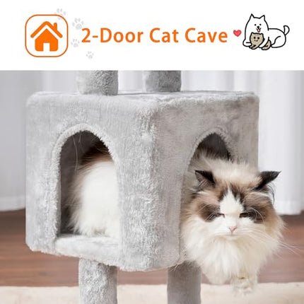 Heybly Cat Tree, 39.4 Inches Tower Condo with Scratching Post, Cat Tower for Ind