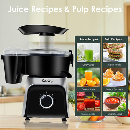 Davivy Food Processors Combo,Centrifugal Juicer,3CUP Electric Food Processor, 50