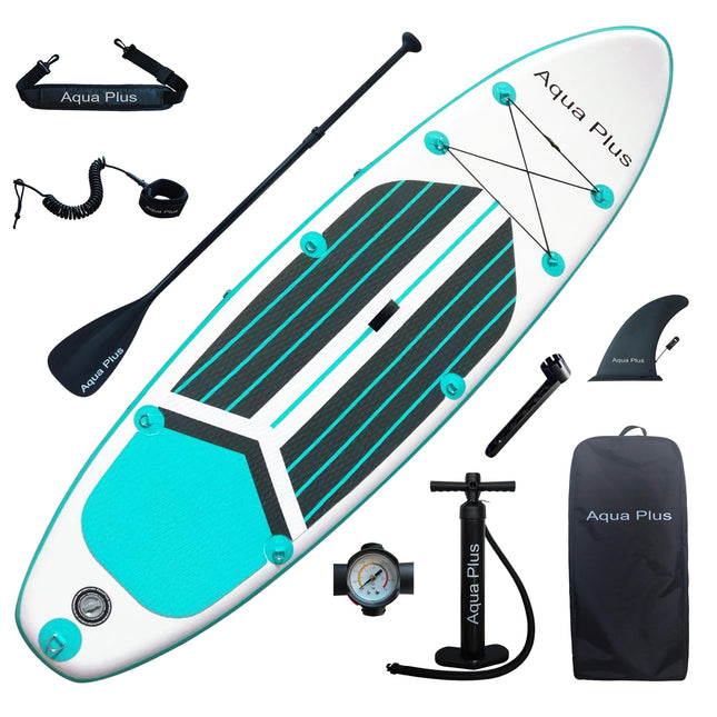 Aqua Plus 6inches Thick Inflatable SUP for All Skill Levels Stand Up Paddle Boar