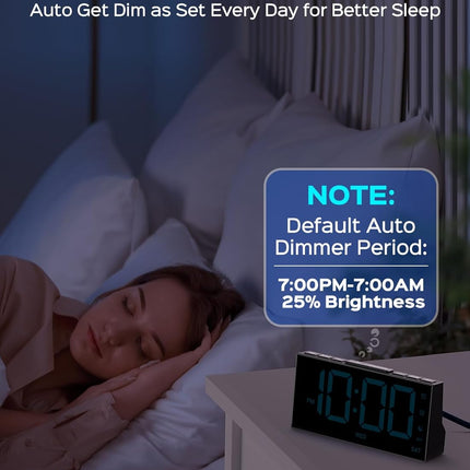 GOLOZA Digital Alarm Clocks for Bedrooms, Digital Clock with 4 Level Brightness