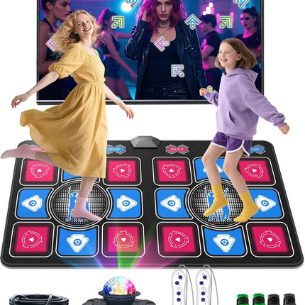(No cables) Dance Mat for Kids and Adults: 2-Player Electronic Dance Pad with HD