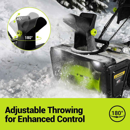 DEKOPRO 20-Inch Cordless Snow Blower, 40V Snow Blower, 25ft Throw, Adjustable Ch