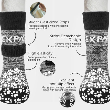 6Pcs Anti-Slip Dog Socks to Prevent Licking Paws,Dog Shoes for Hot Pavement,Dog