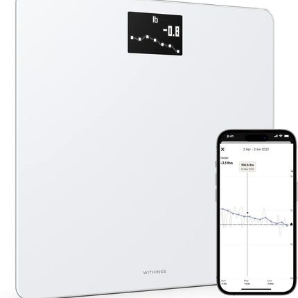 Withings Body Smart Weight & BMI Wi-Fi Digital Scale with HealthMate App, 8 Users, Pregnancy & Baby Mode
