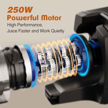 Fretta Juicer Machine,Cold Press Juicer W/ 5.3'' Feed Chute for Whole Fruits Veg