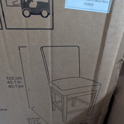 Parson Fabric Counter Stool, Cream Seat height: 66.5 cm (26.1 in) Seat depth: 40