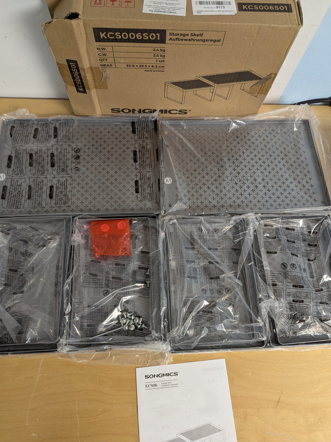 SONGMICS Spice Racks, Set of 4 Metal Cabinet Shelf Organizers, Countertop Organi