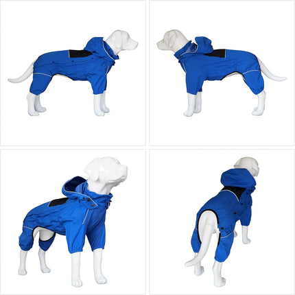 LOVELONGLONG Waterproof Dog Raincoat with Removable Hood – Outdoor Full Body Dog
