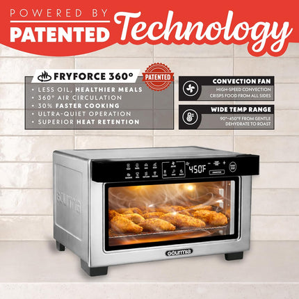 Gourmia Toaster Oven Digital Air Fryer - Convection Mode with 4 Slice Capacity,